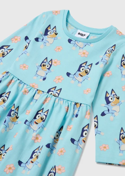 Girls Blue Bluey Long Sleeve Jersey Dress (18mths-6yrs) - 1.5-2 Yrs Image 2