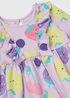 Baby Lilac Fruity Long Sleeve Dress (Newborn-23mths) - Newborn Image 2