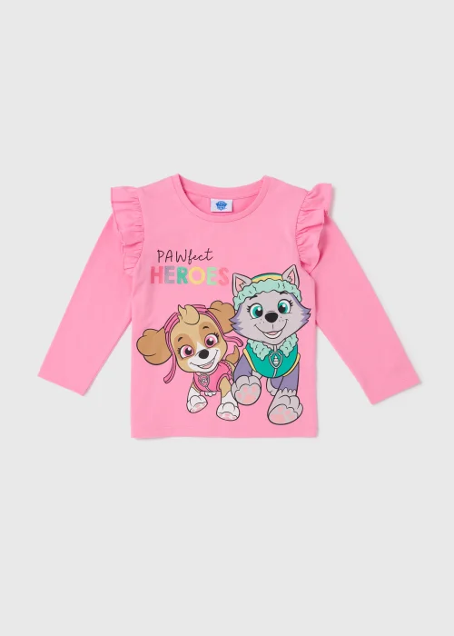 Kids Pink Paw Patrol Long Sleeve T-Shirt (9mths-6yrs) - Age 9 - 12 Months Image 1