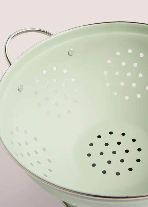 Green Metal Colander (24.5cmx15cm) Image 2