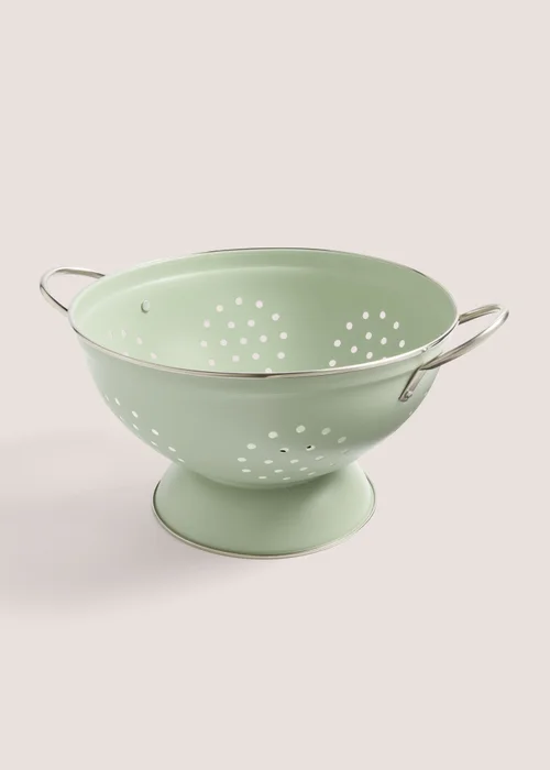 Green Metal Colander (24.5cmx15cm) Image 1