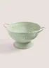 Green Metal Colander (24.5cmx15cm) Image 1