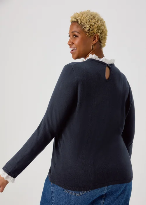 Navy Broderie 2 in 1 Top - 8 Image 2