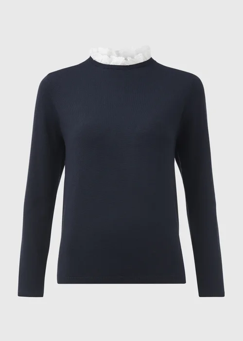 Navy Broderie 2 in 1 Top - 8 Image 5