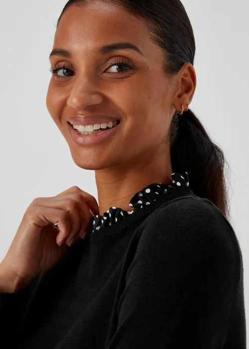 Black Spot Print 2 in 1 Jumper - 8 Image 6