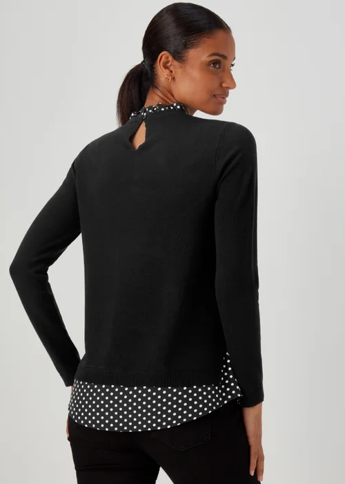 Black Spot Print 2 in 1 Jumper - 8 Image 4