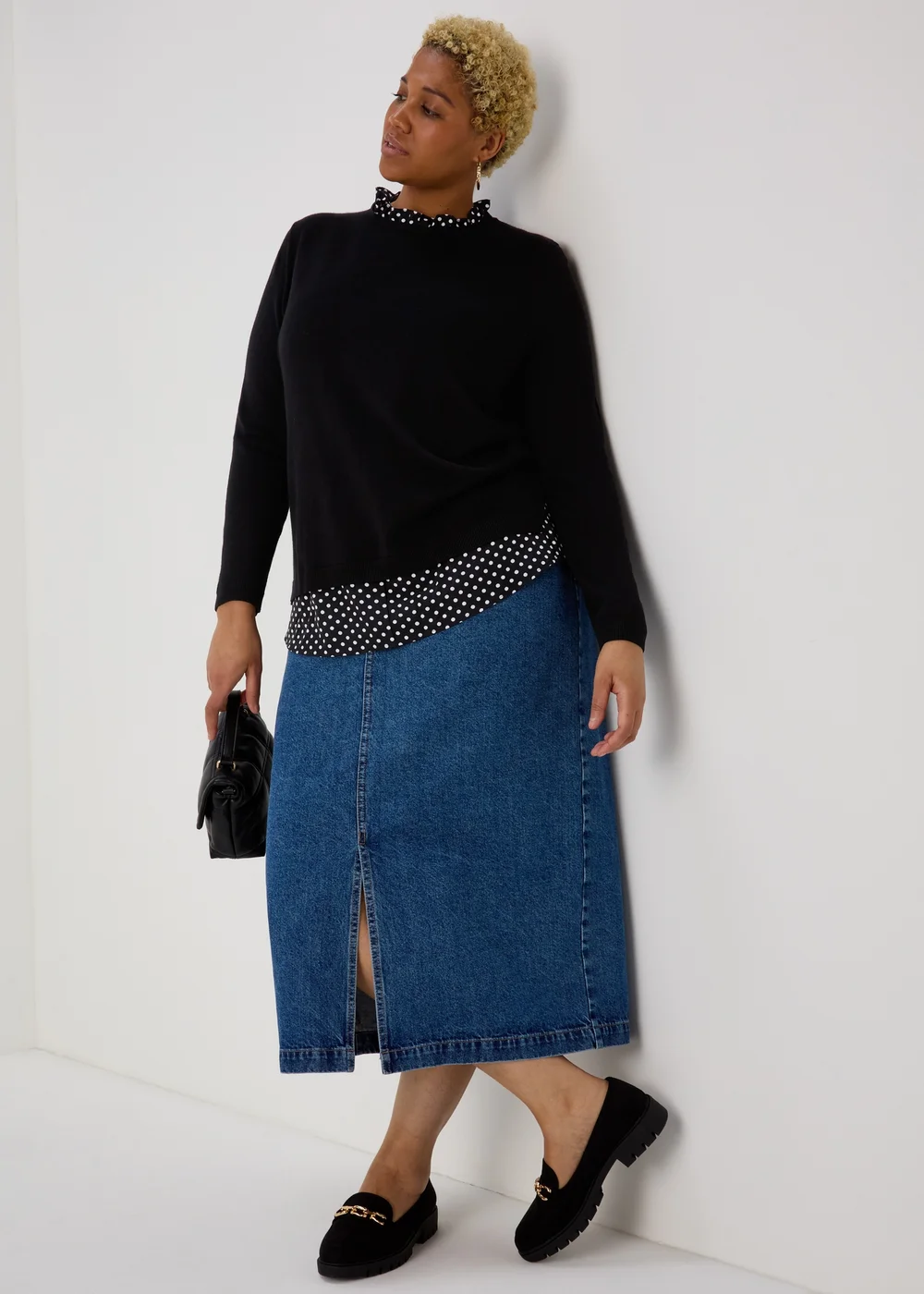 Black Spot Print 2 in 1 Jumper - 8 Image 7