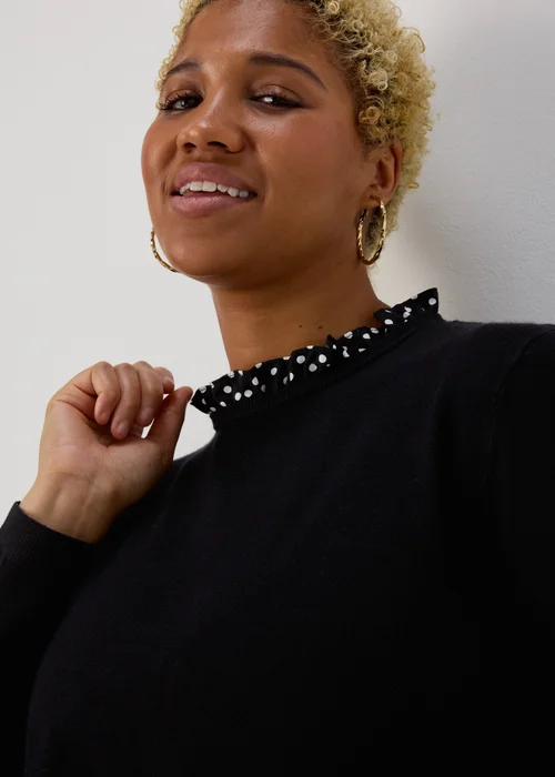 Black Spot Print 2 in 1 Jumper - 8 Image 5