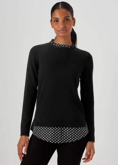 Black Spot Print 2 in 1 Jumper - 8 Image 2