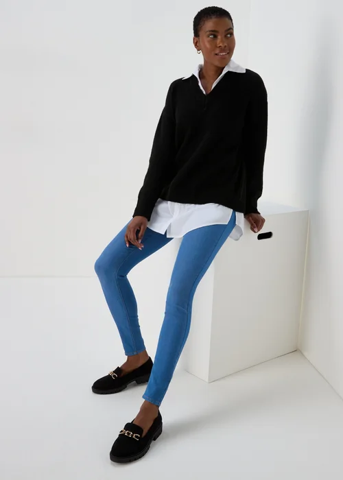 Blue Rosie Pull on High Rise Jeggings - 8/L29 Image 4