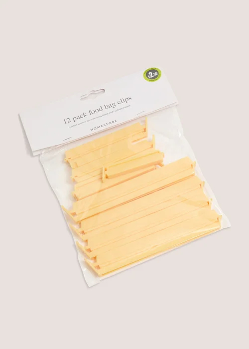 12 Pack Yellow Bag Clips Image 2