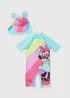 Disney Minnie Mouse Girls Multicoloured Swimsuit & Hat Set (3mths-5yrs) - 3-6 months Image 1