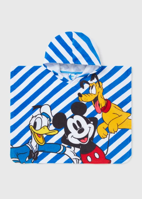 Kids Blue Mickey Mouse Poncho (6mths-5yrs) - One Size Image 1