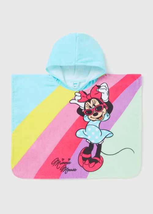 Disney Pink Girls Minnie Mouse Poncho (3mths-5yrs) - One Size Image 1