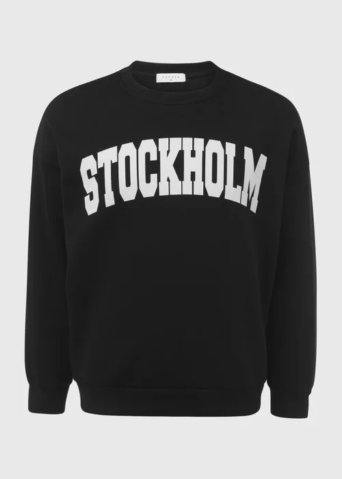 Black Stockholm Print Sweatshirt - S Image 5