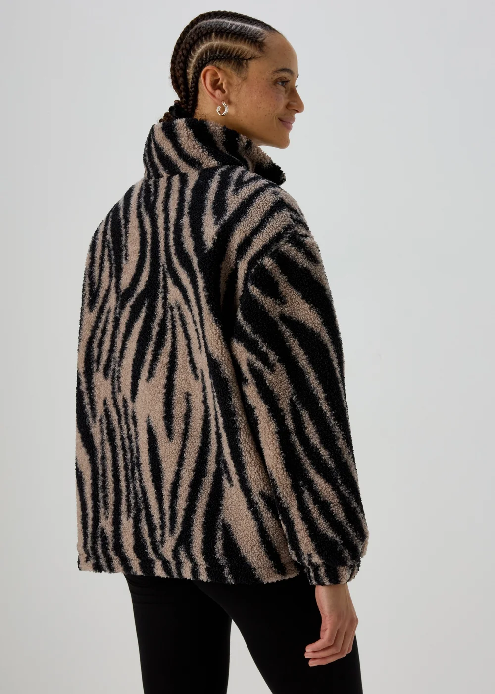 Beige Borg Zebra Half Zip - S Image 2