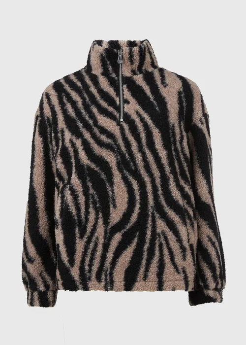Beige Borg Zebra Half Zip - S Image 6