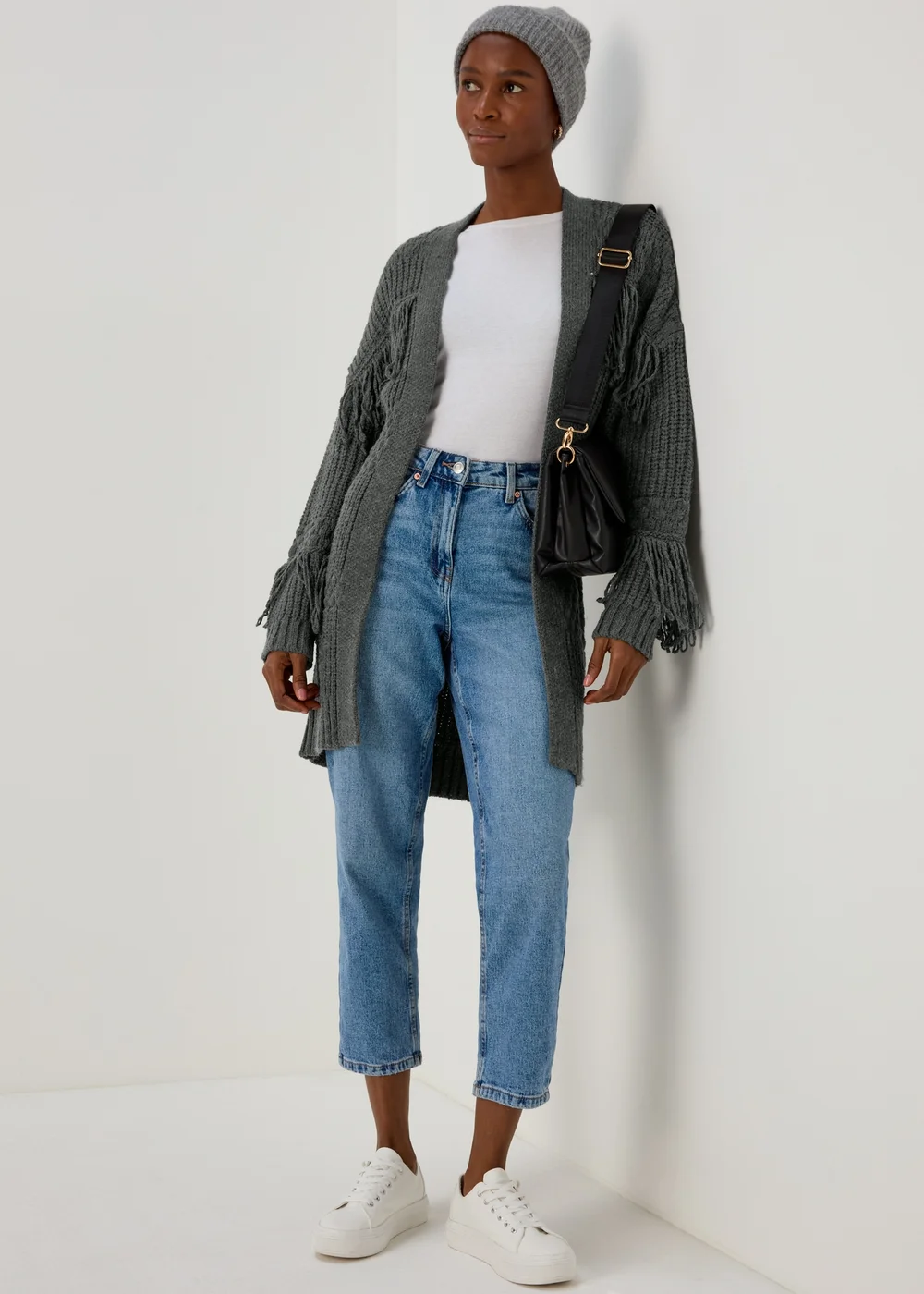 Grey Fringe Cardigan - S Image 4