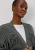 Grey Fringe Cardigan - S Image 3