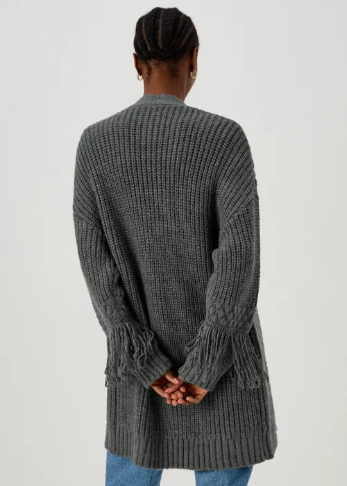 Grey Fringe Cardigan - S Image 2