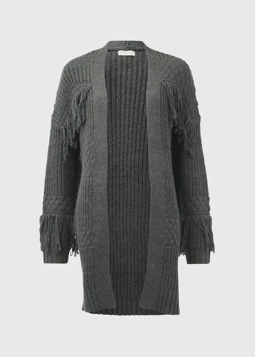 Grey Fringe Cardigan - S Image 5