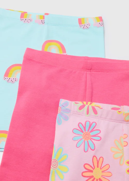 3 Pack Girls Holiday Cycle Shorts (1-7yrs) - 1 half year to 2 Image 2