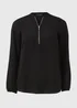 Et Vous Black Zip Up Blouse - Size 8 Image 9