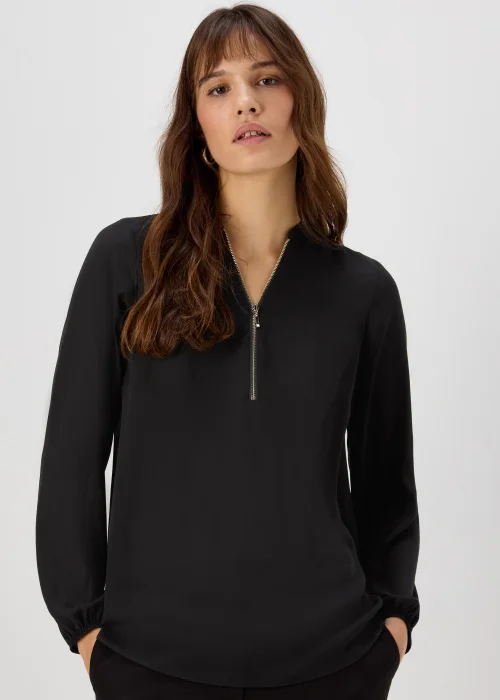 Et Vous Black Zip Up Blouse - Size 8 Image 2