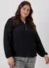 Et Vous Black Zip Up Blouse - Size 8 Image 1
