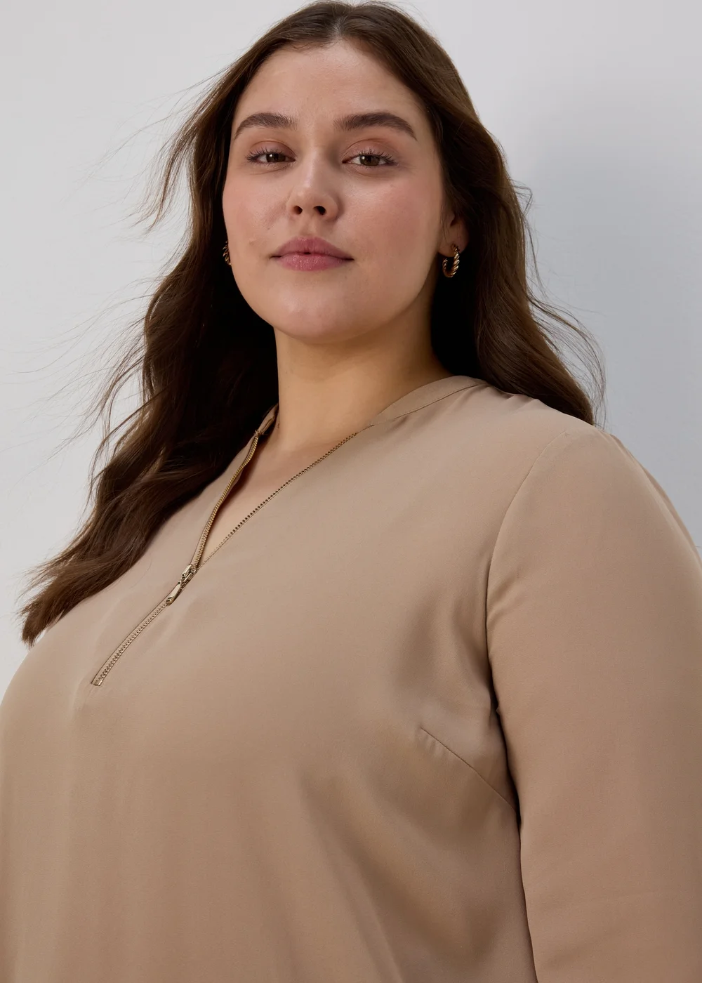 Et Vous Nude Zip Up Blouse - 8 Image 5