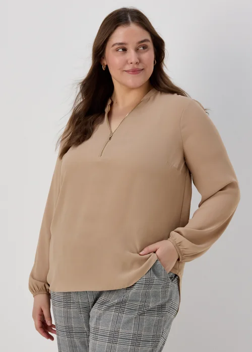 Et Vous Nude Zip Up Blouse - 8 Image 1