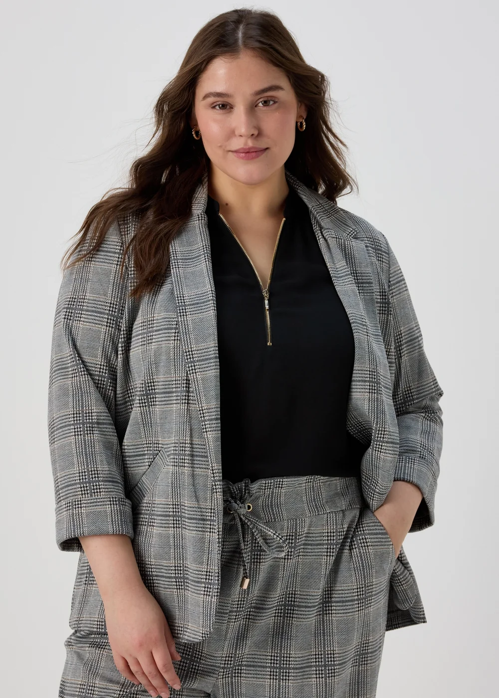 Et Vous Grey Check Ponte Blazer - 8 Image 1