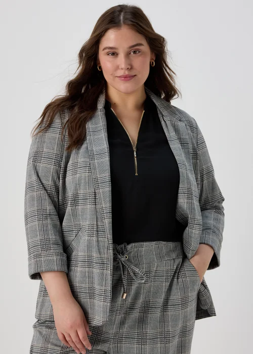 Et Vous Grey Check Ponte Blazer - 8 Image 1