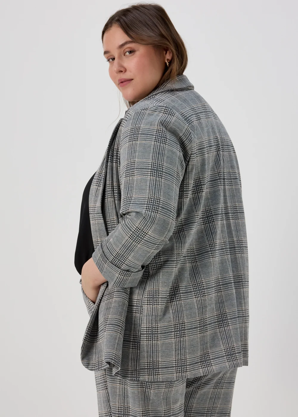 Et Vous Grey Check Ponte Blazer - 8 Image 2