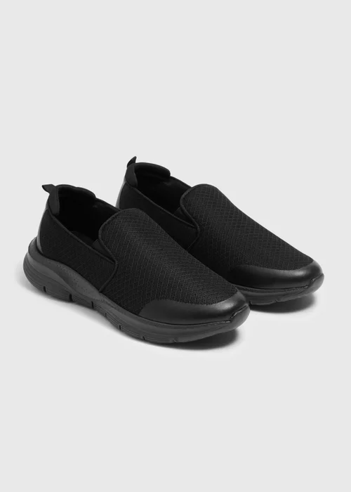 Black Mesh Slip On Trainers - Size 6 Image 1