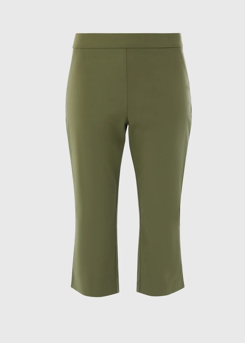 Khaki Bengaline Crop Trousers - 8 Image 5