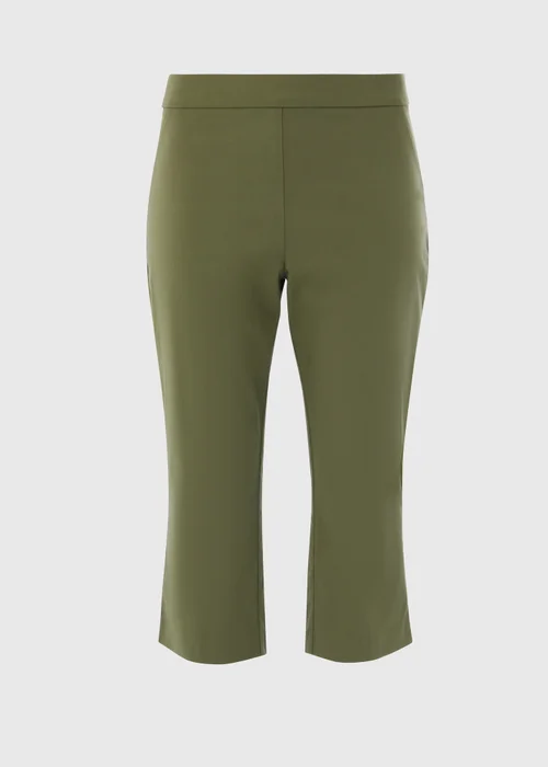 Khaki Bengaline Crop Trousers - 8 Image 5