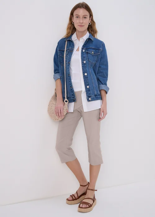 Stone Bengaline Crop Trousers - 8 Image 4