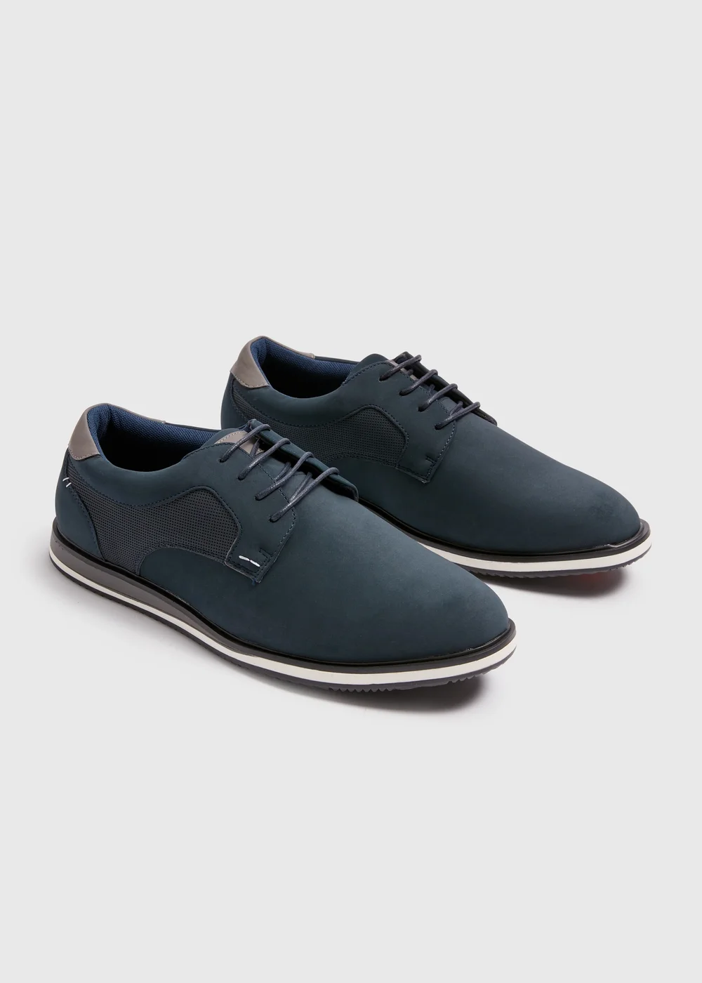 Navy Derby Wedge Shoes - Size 6 Image 1