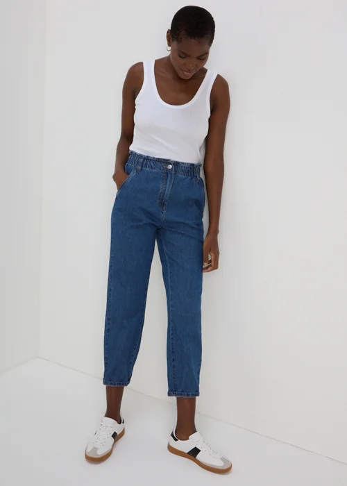 Bright Blue Paperbag Jeans - 8 Image 1