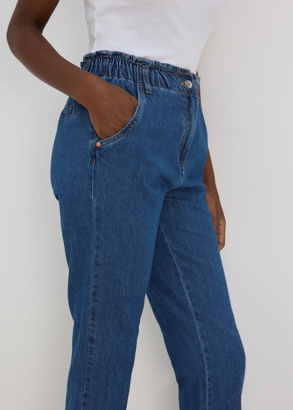 Bright Blue Paperbag Jeans - 8 Image 3
