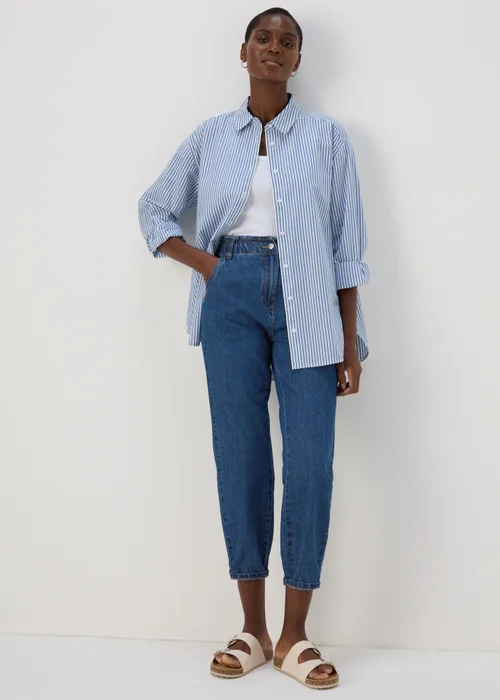 Bright Blue Paperbag Jeans - 8 Image 4