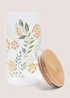 Green Floral Glass Jar (9cm x 17cm) Image 2
