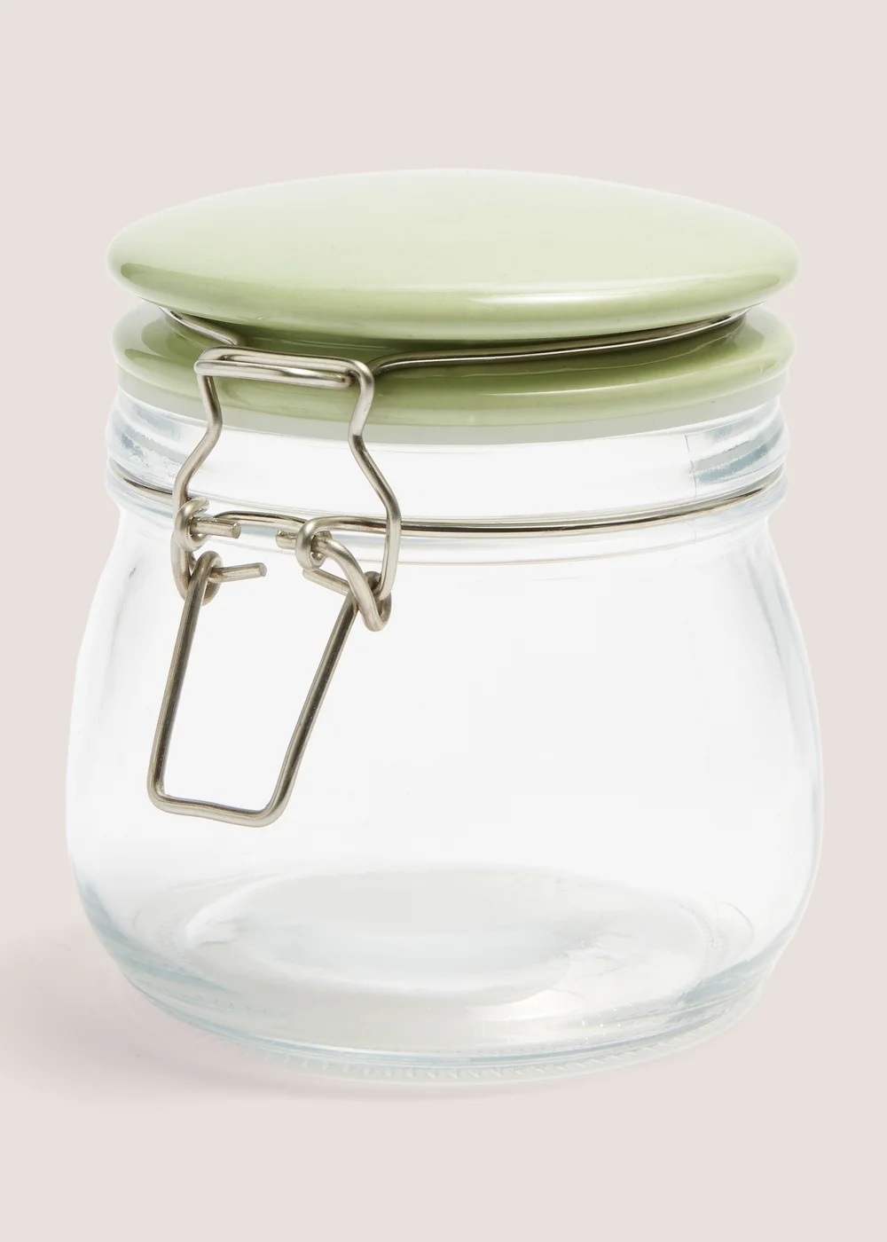 Green Clip Lock Glass Jar (10cm x 11cm) Image 1