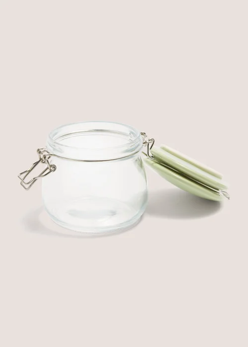 Green Clip Lock Glass Jar (10cm x 11cm) Image 2