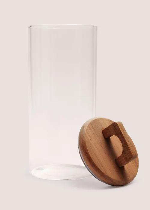Large Glass Jar With Handle & Lid (10cm x 22cm) Image 2