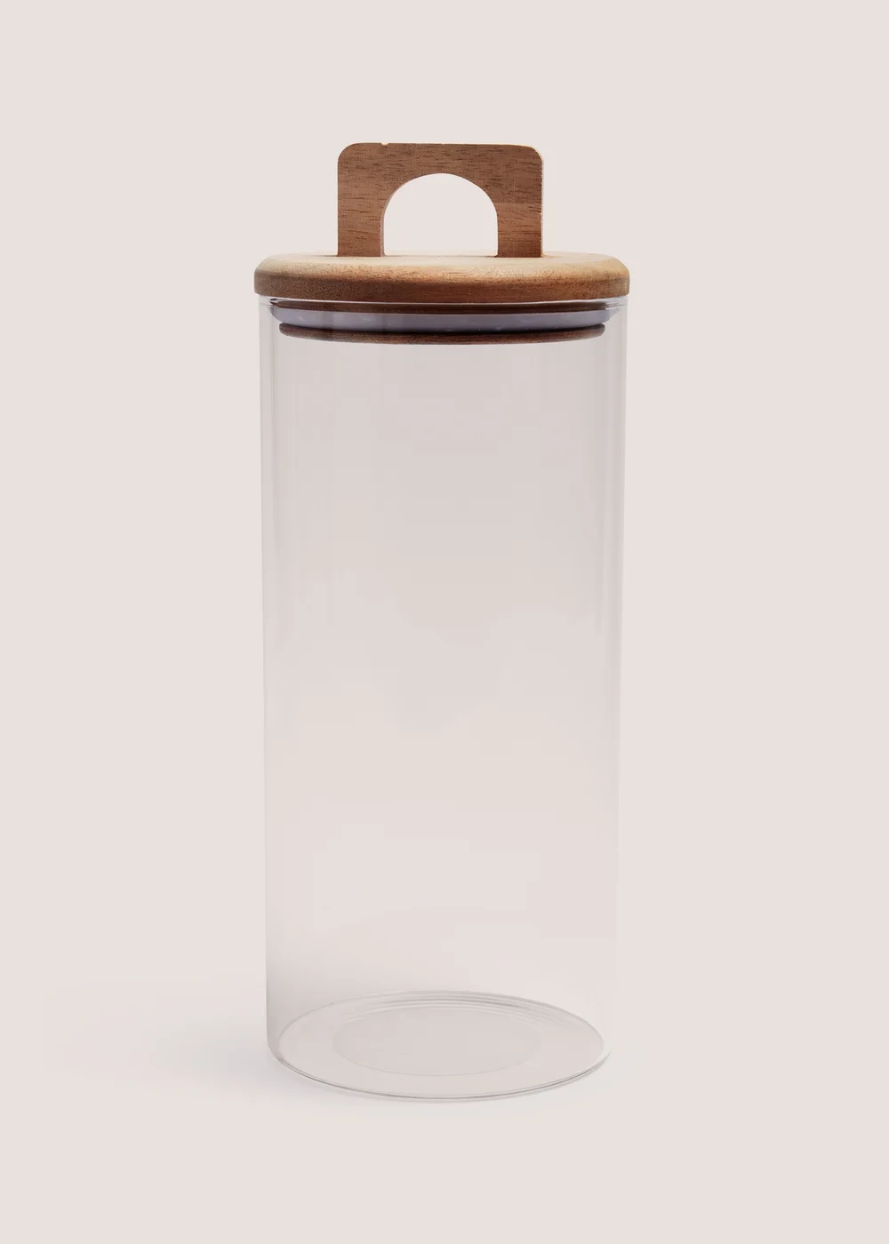 Large Glass Jar With Handle & Lid (10cm x 22cm) Image 1