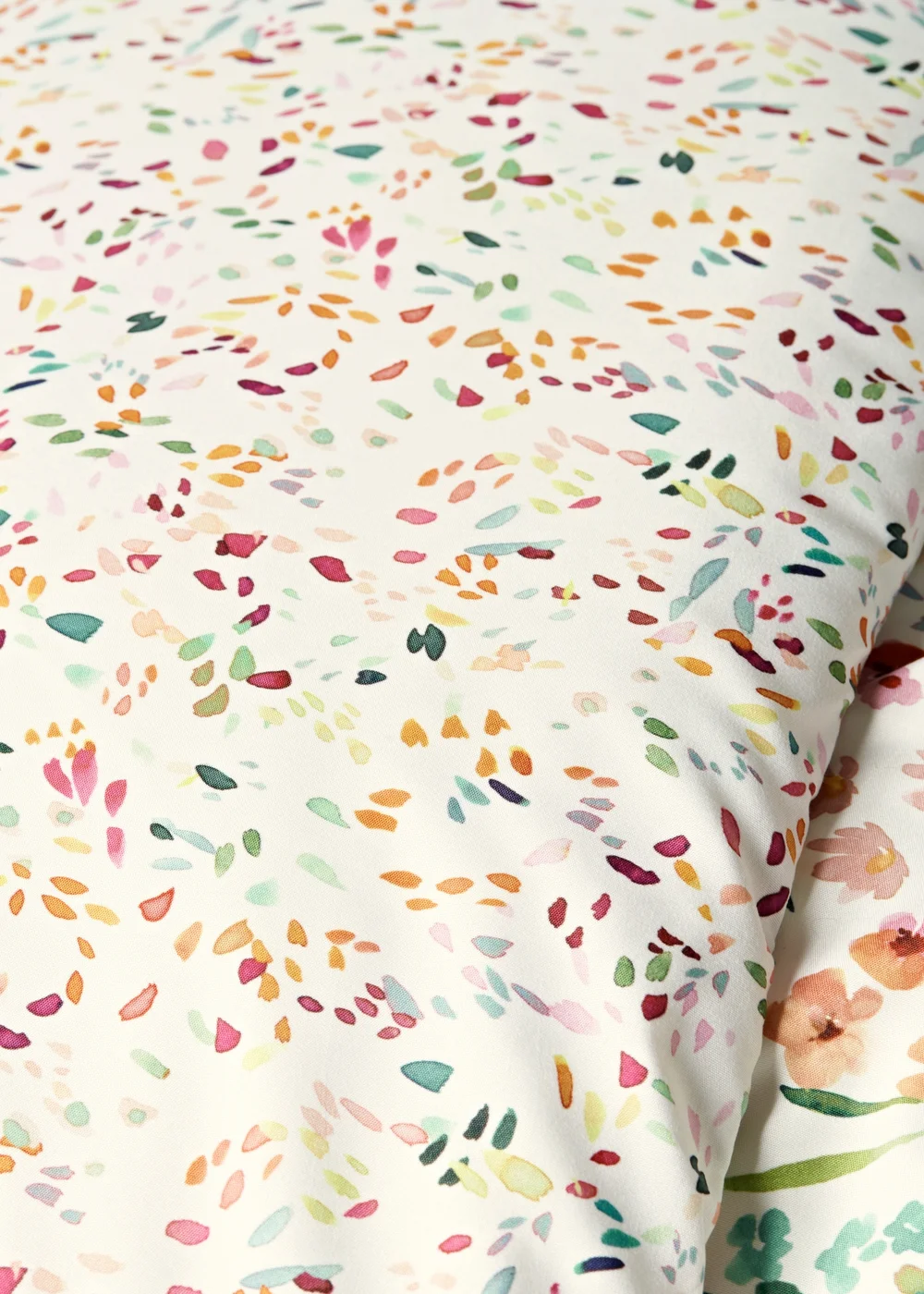 Multicoloured Watercolour Floral Duvet Set - Single Image 2