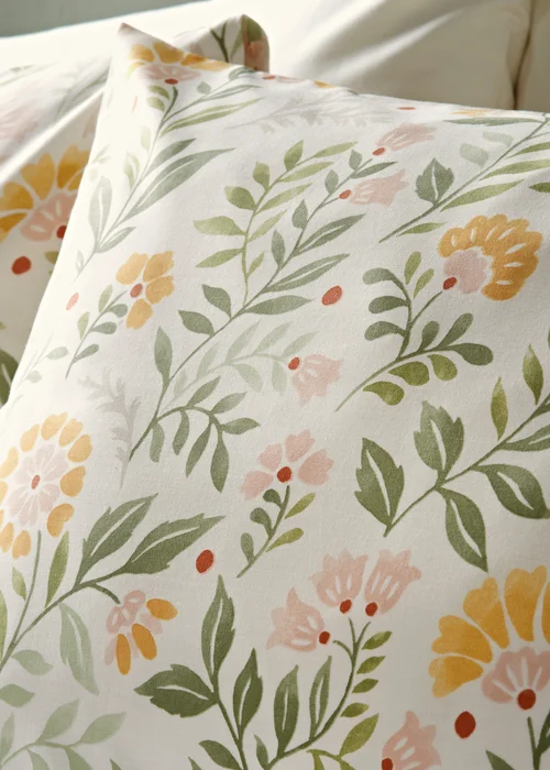 Green Floral Folk Duvet Set - Single Image 2