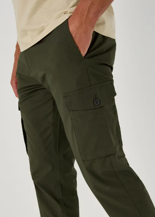 Khaki Smart Cargo Trousers - 30 Waist Regular Image 3